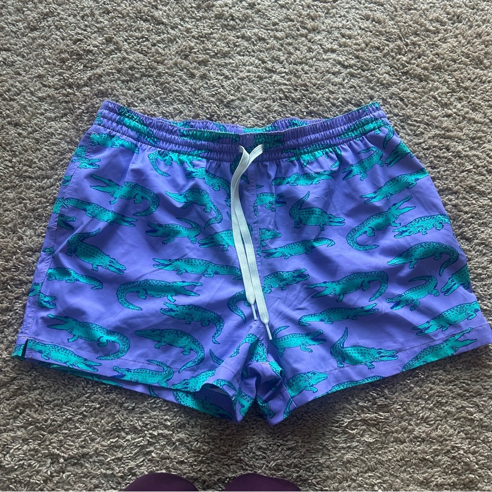 CHUBBIES The Gem Glades 4" Lined Swim Trunk purple and green size xl alligator